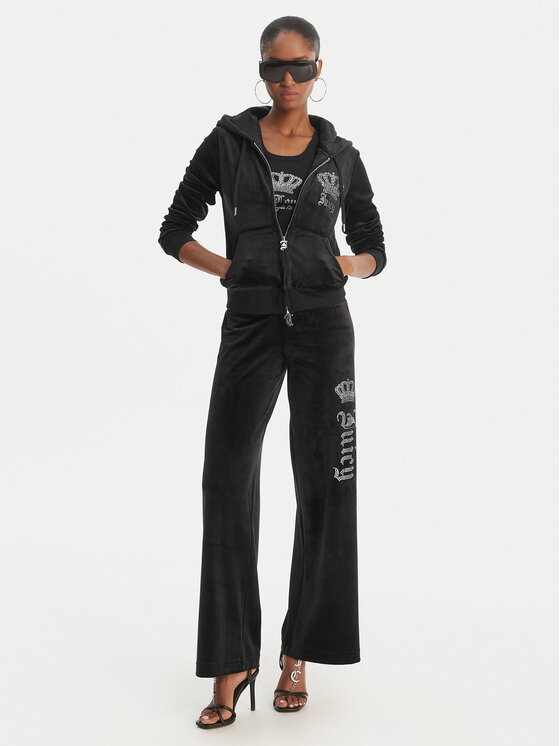 Juicy Couture Juicy Couture Παντελόνι φόρμας Gothic Crown JCBBJ126806 Μαύρο Straight Leg