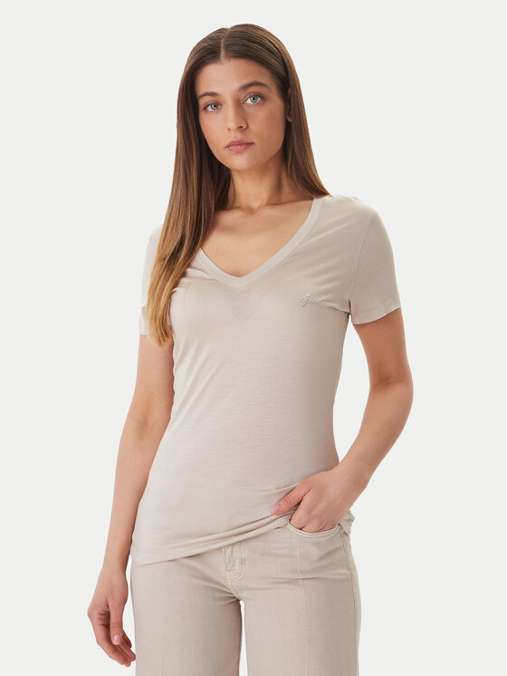 Guess Guess Футболка W5GP31 KCSX2 Бежевий Classic Fit