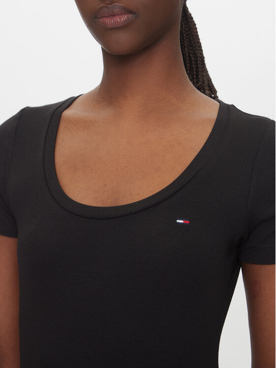 Tommy Jeans Tommy Jeans Majica Essential DW0DW20916 Črna Regular Fit