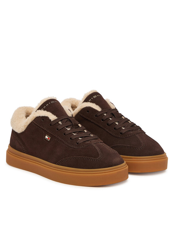 Tommy Hilfiger Sneakersy Tommy Hilfiger Th Chic Cupsole Wl FW0FW09597 Brązowy ciemny