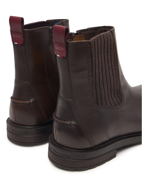 Tommy Hilfiger Stiefeletten Tommy Hilfiger Cleated Hilfiger Brush Wl Chel FM0FM06080 Braun