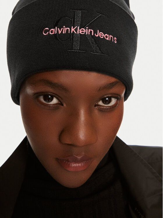 Calvin Klein Căciulă Calvin Klein Mono Logo Embro K60K612668 Negru