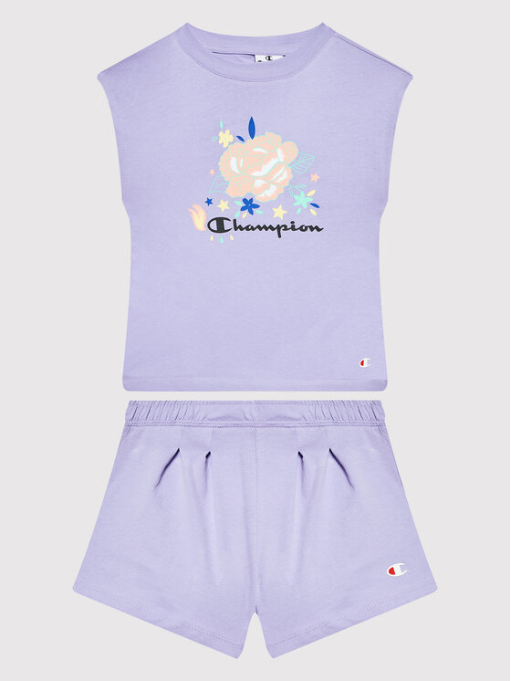 Champion Champion Completo t-shirt e pantaloncini sportvi 404397 Viola Custome Fit