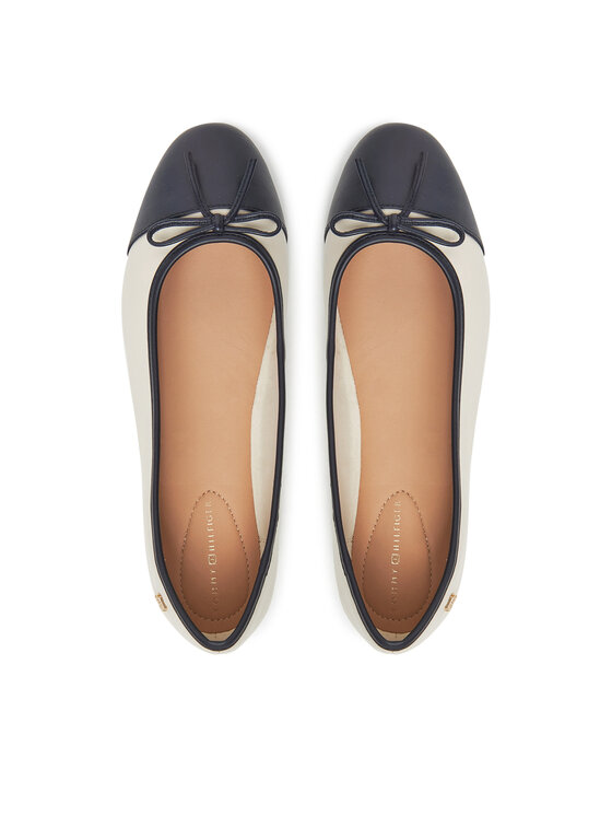 Tommy Hilfiger Bailarinas Tommy Hilfiger Toe Cap Leather Ballerina FW0FW08759 Beis