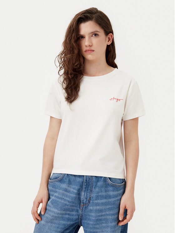 HUGO HUGO Футболка 50534300 Білий Regular Fit