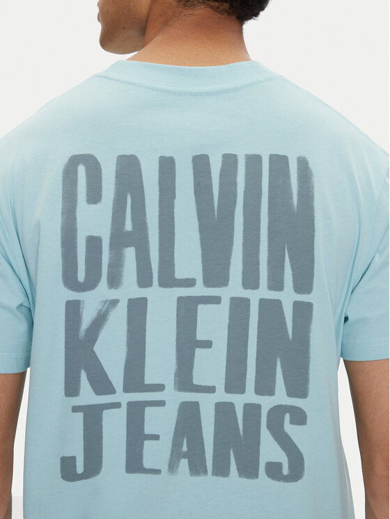Calvin Klein Jeans Calvin Klein Jeans Marškinėliai Painted J30J327523 Žydra Regular Fit