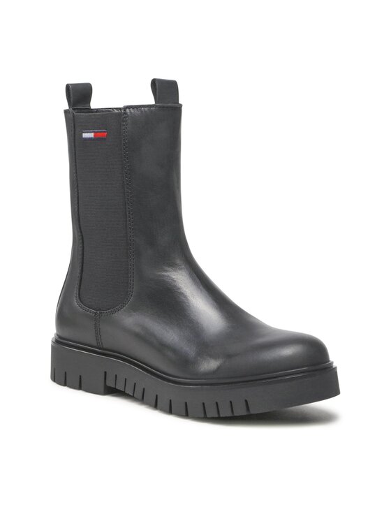 Tommy Jeans Μποτάκια με λάστιχο Tommy Jeans Long Chelsea Boot EN0EN01990 Μαύρο