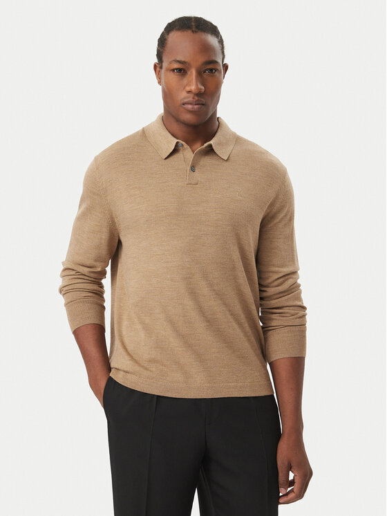 Calvin Klein Calvin Klein Polo LV04LD319G Marrón claro Regular Fit
