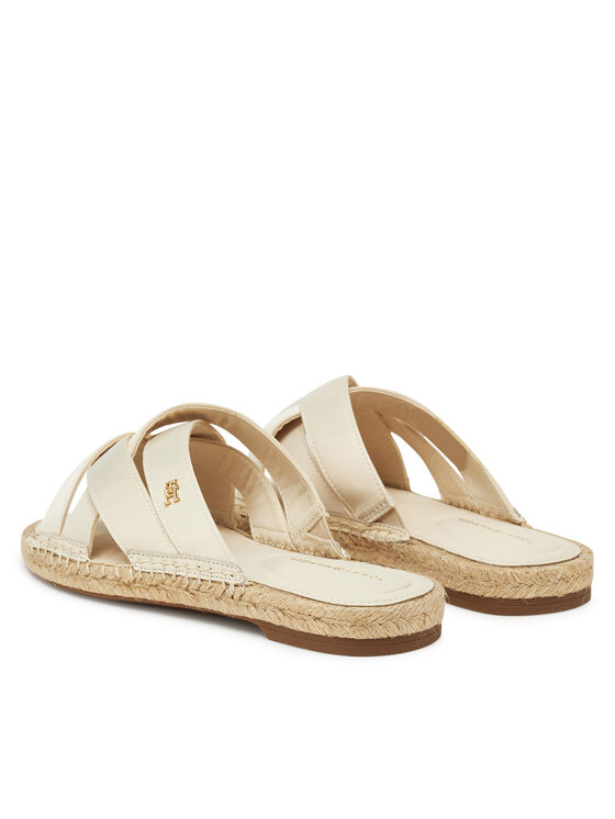 Tommy Hilfiger Espadryle Tommy Hilfiger Satin Espadrille Mule FW0FW08502 Beżowy