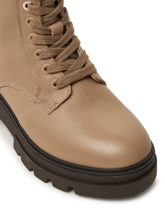 Tommy Hilfiger Kotníková obuv Tommy Hilfiger Bicolor Leather Lace-Up FW0FW08160 Béžová