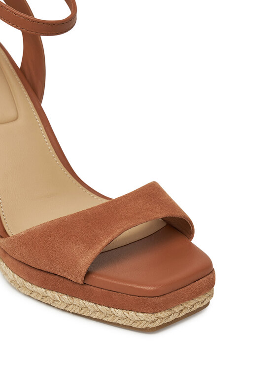 Tommy Hilfiger Espadrile Tommy Hilfiger Leather & Suede High Wedge Espad FW0FW08803 Rjava