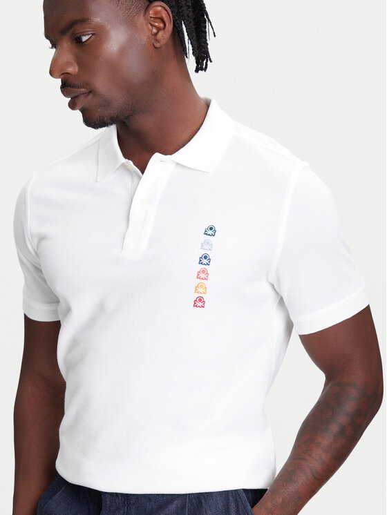 United Colors Of Benetton United Colors Of Benetton Polo 3089U302J Λευκό Regular Fit