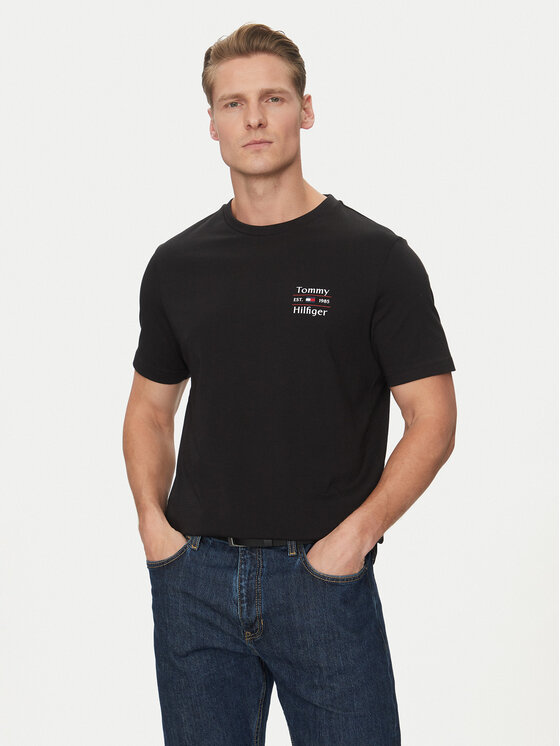 Tommy Hilfiger Tommy Hilfiger Camiseta Stack MW0MW38622 Negro Regular Fit
