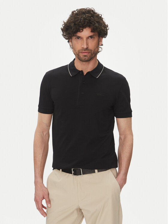 BOSS BOSS Поло Paule 4 50506195 Чорний Slim Fit