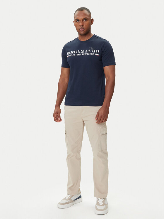 Aeronautica Militare Aeronautica Militare Camiseta 252TS1942UJ00538 Azul marino Regular Fit