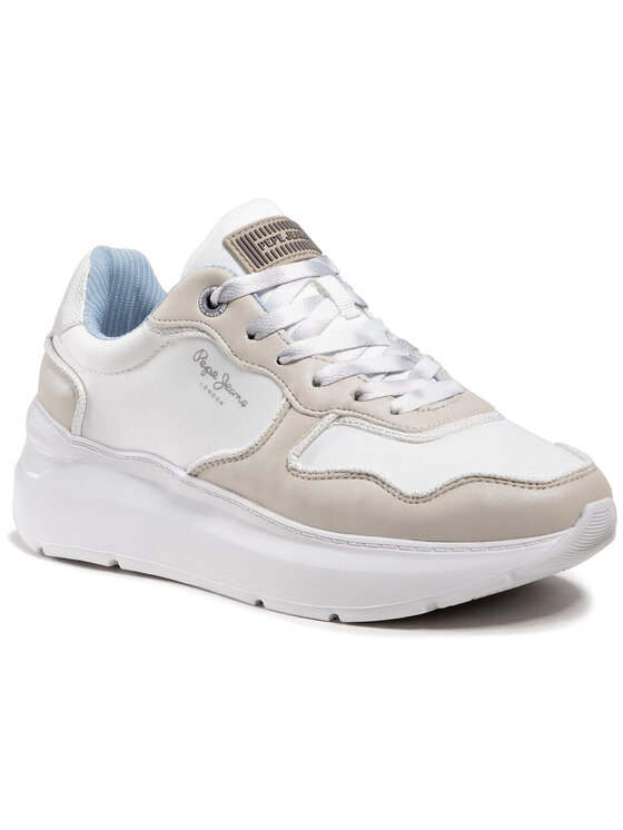 Pepe Jeans Sneakers Pepe Jeans Peckam Block PLS31128 Alb