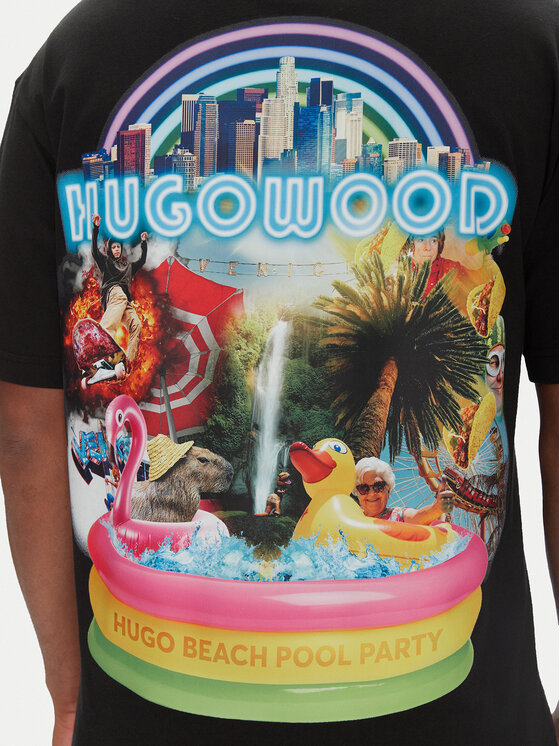 HUGO HUGO Футболка Duwood 50538512 Чорний Relaxed Fit