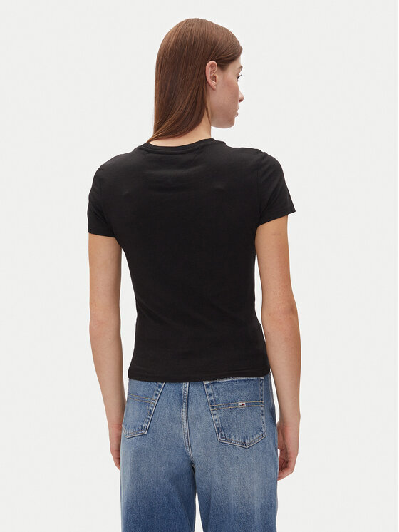 Tommy Jeans Tommy Jeans T-shirt Tjw Slim Essential Logo 2 Tee DW0DW20316 Nero Regular Fit