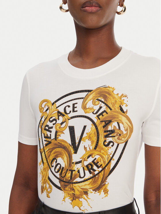 Versace Jeans Couture Versace Jeans Couture Camiseta 80HAHE01 CJ02E Blanco Slim Fit