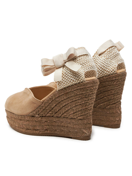 Manebi Espadrilky Manebi Hamptons Heart-Shaped Wedge Espadrilles W 1.6 WH Béžová