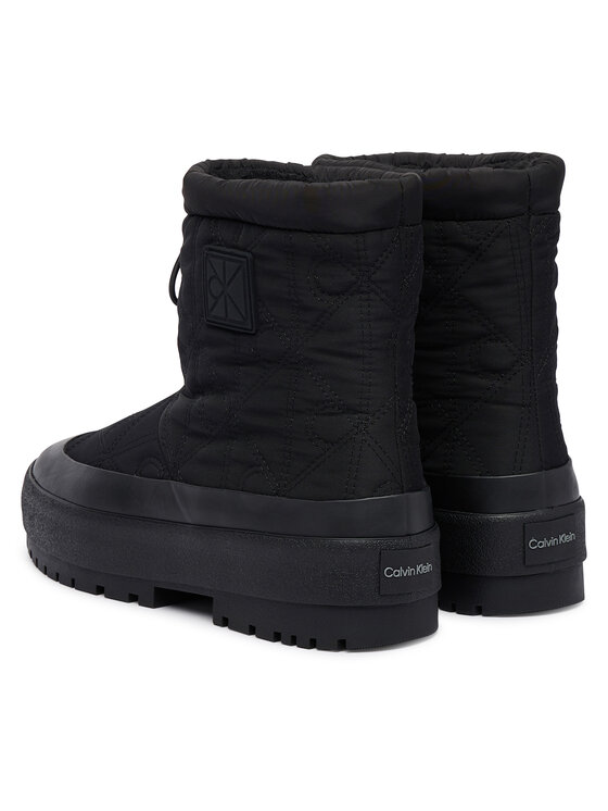 Calvin Klein Stivali da neve Calvin Klein Vulc Flatform Snowboot Nyl Aop HW0HW03437 Nero
