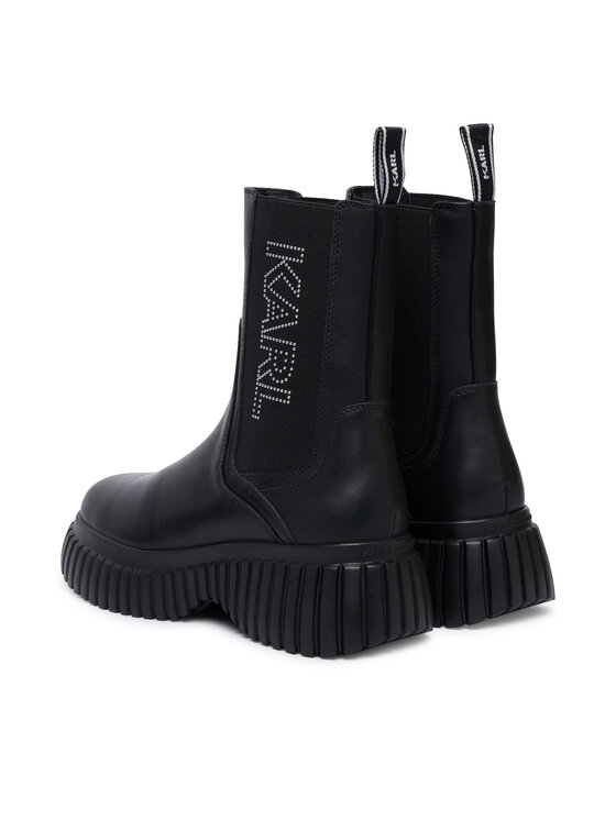 KARL LAGERFELD Škornji KARL LAGERFELD Kreeper Wedge KL44460 Črna