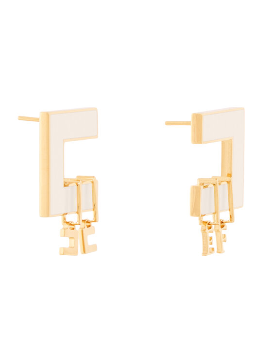 Elisabetta Franchi Náušnice Elisabetta Franchi OR-34K-66E2-V170 Krémová