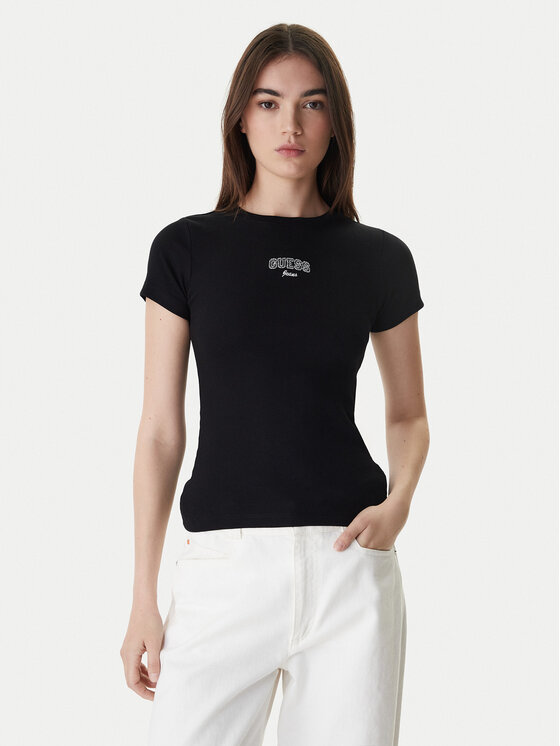 Guess Jeans Guess Jeans T-Shirt W6RP21 KA0H1 Schwarz Slim Fit