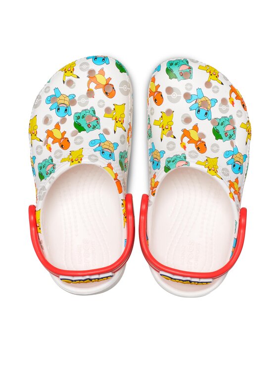 Crocs Şlapi Crocs Classic Pokemon Clog Kids 207739 Alb