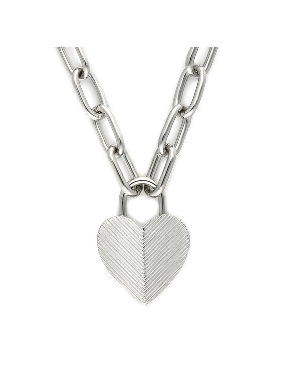 Fossil Намисто Fossil Harlow Linear Texture Heart JF04657040 Срібний
