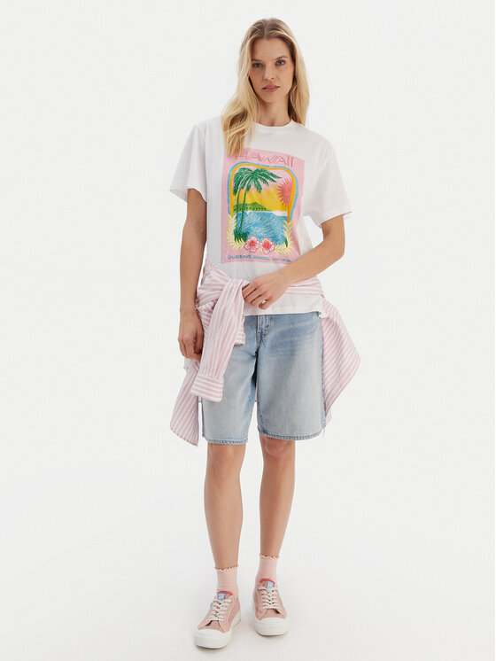 Roxy Roxy Camiseta ERJZT05899 Blanco Regular Fit