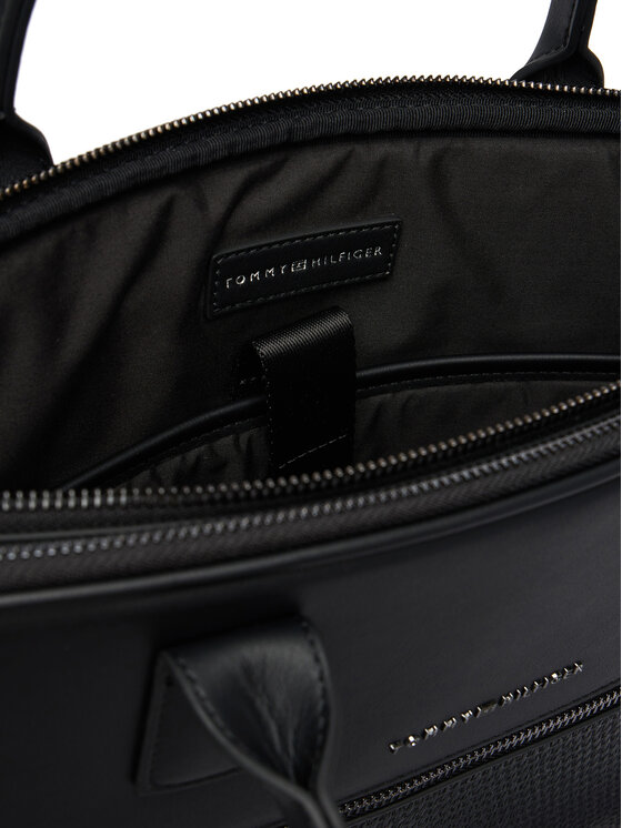 Tommy Hilfiger Torba na laptopa Tommy Hilfiger Th Woven Computer Bag AM0AM14094 Czarny