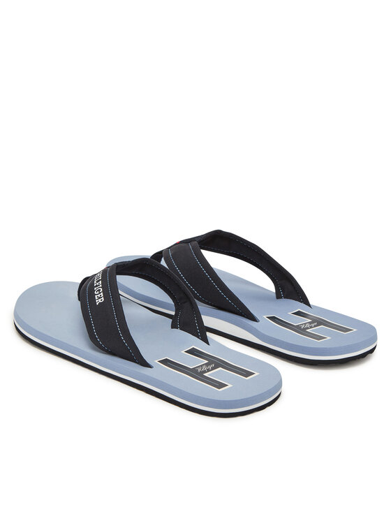 Tommy Hilfiger Čības uz pirksta Tommy Hilfiger Hilfiger H Padded Beach Sandal FM0FM05536 Tumši zils