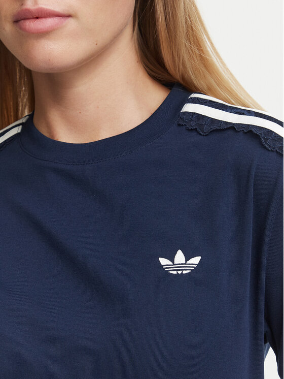 adidas adidas Футболка Lace 3 Stripes LG4264 Cиній Regular Fit