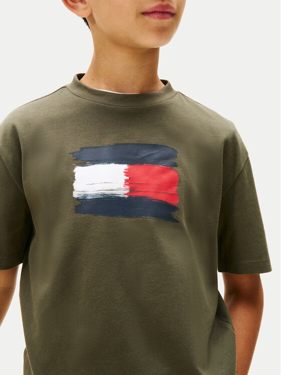 Tommy Hilfiger Tommy Hilfiger Camiseta Flag Archive KB0KB10111 Verde Regular Fit