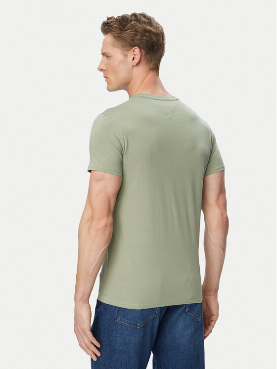 Tommy Jeans Tommy Jeans Póló DM0DM04411 Khaki Slim Fit