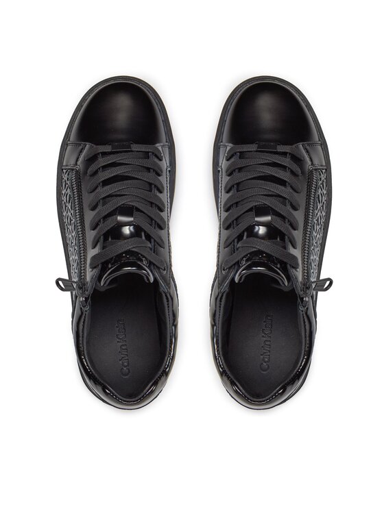 Calvin Klein Laisvalaikio batai Calvin Klein Low Top Lace Up W/Zip Mono HM0HM01277 Juoda