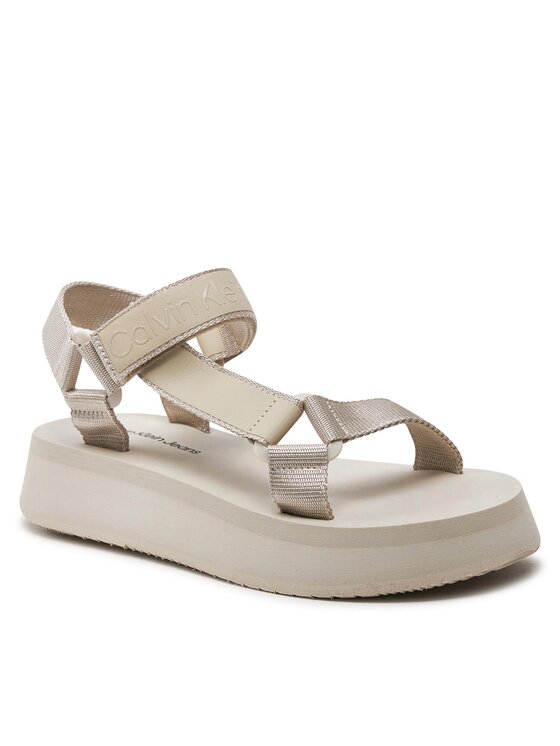 Calvin Klein Jeans Σανδάλια Calvin Klein Jeans Sandal Velcro Webbing Dc YW0YW01353 Μπεζ