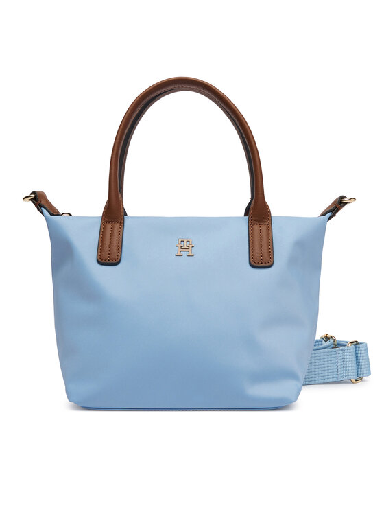 Tommy Hilfiger Geantă Tommy Hilfiger Popette Mini Tote AW0AW17709 Albastru celest