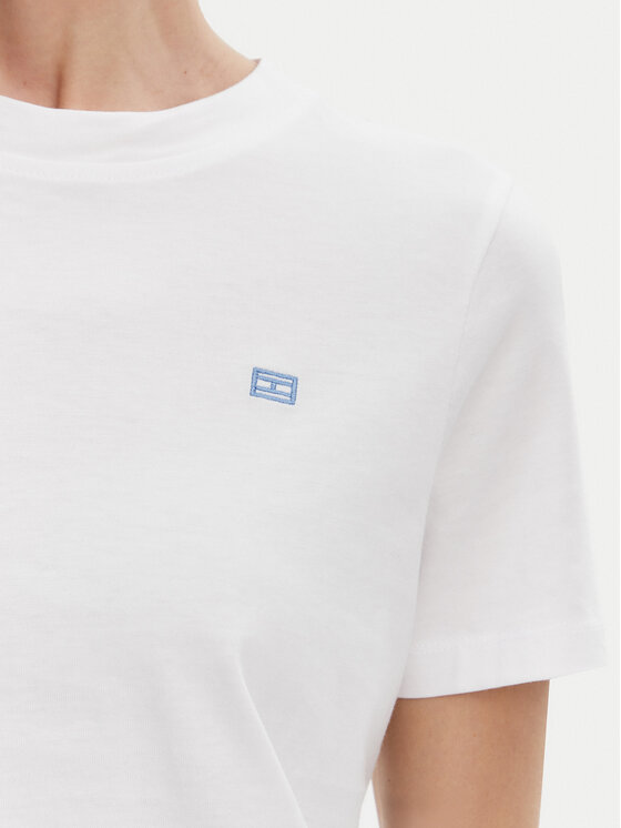 Tommy Hilfiger Tommy Hilfiger Camiseta WW0WW45522 Blanco Regular Fit