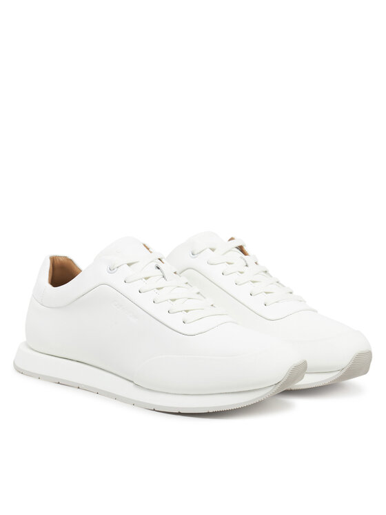 Calvin Klein Sneakersy Calvin Klein Low Prof Runn Laceup Rubb Lth HM0HM01707 Biela