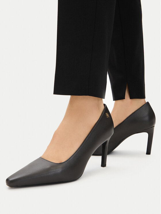 Tommy Hilfiger Czółenka Tommy Hilfiger Th Logo Lth Pump Slanted Hl FW0FW09008 Czarny