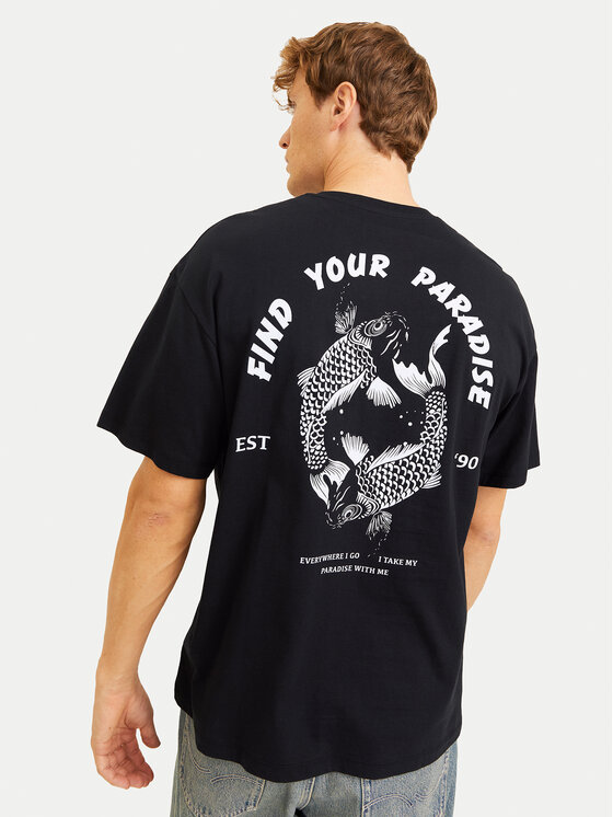 Jack & Jones Jack & Jones Majica Charge 12269384 Črna Relaxed Fit
