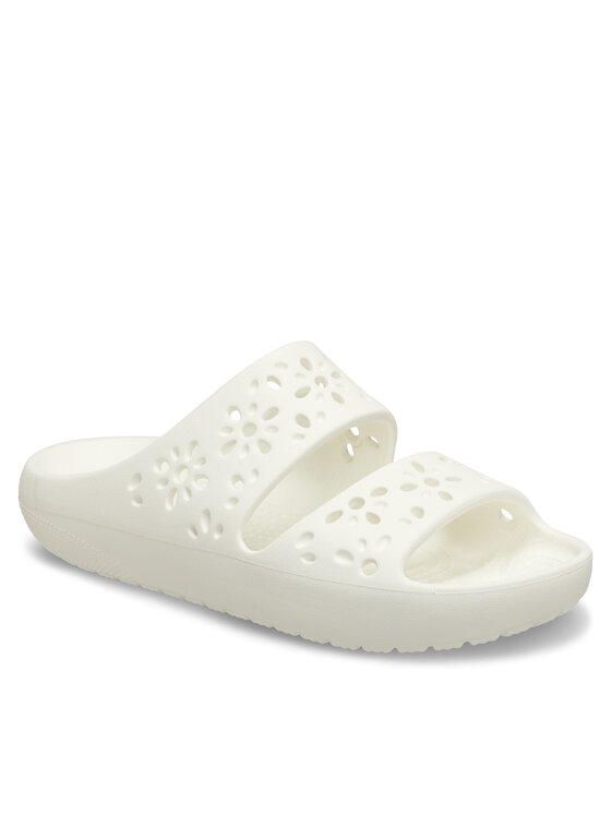 Crocs Шльопанці Crocs Classic Floral Cutout Sandal 210966 Білий