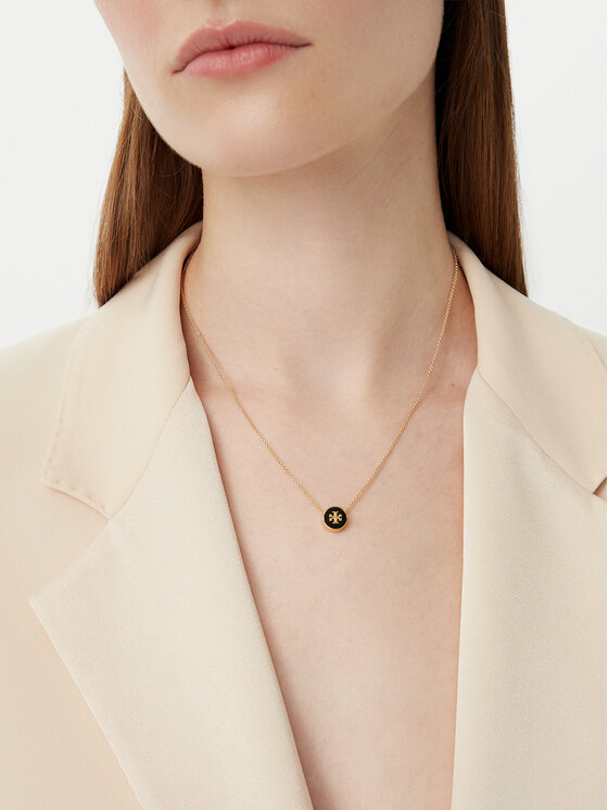 Tory Burch Naszyjnik Tory Burch Kira Enamel Pendant Necklace 90549 Złoty