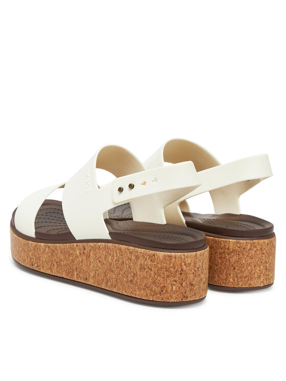 Crocs Босоніжки Crocs Brooklyn Cork Low Wedge 211144 Écru