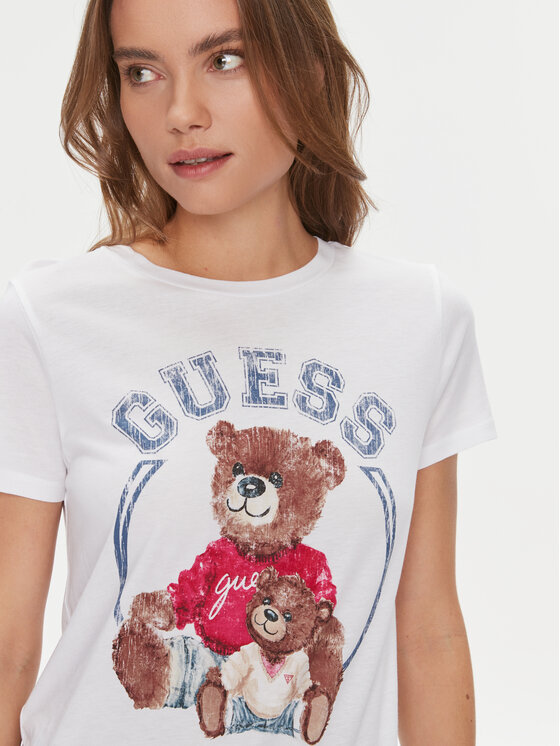 Guess Guess Majica W4RI86 K9SN1 Bela Regular Fit