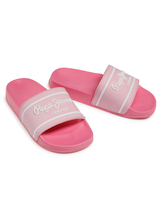 Pepe Jeans Шльопанці Pepe Jeans Slider Logo Girls PGS70043 Рожевий