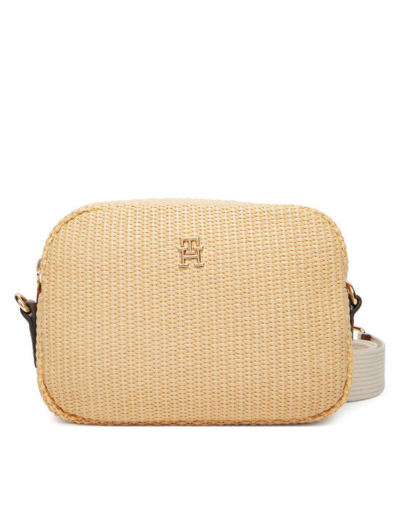 Tommy Hilfiger Τσάντα Tommy Hilfiger Popette Camera Bag Raffia AW0AW18525 Μπεζ