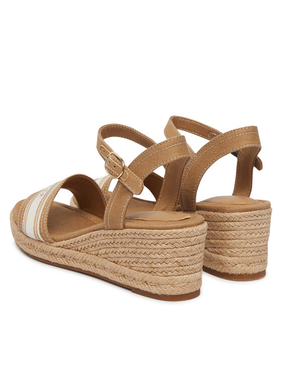 Tommy Hilfiger Espadrilles Tommy Hilfiger Mid Wedge Espad Webbing FW0FW09230 Bēšs